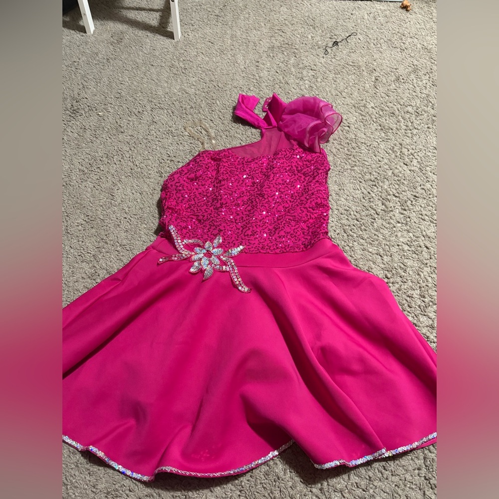 Weissman Fuchsia Dress with Sequin Detail